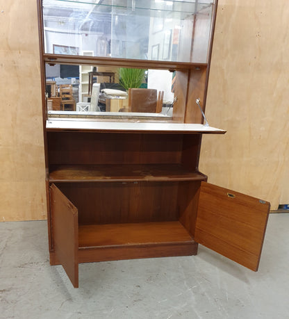 Vintage Sliding Glass Door Display Cabinet with Pull Out Middle Door and Bottom Cupboard - EL104538