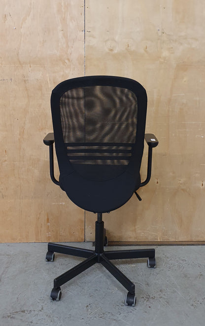 IKEA FLINTAN Black Ergonomic Mesh Back Rest Height Adjustable Office Chair - 103924