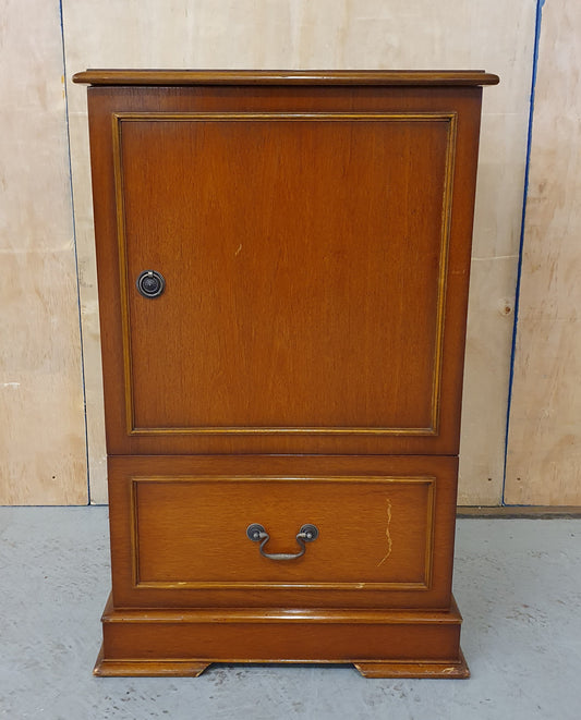 Wood Varnished Storage Cabinet with Top Opening Lid Front Opening Door and Bottom Drawer - EL102119