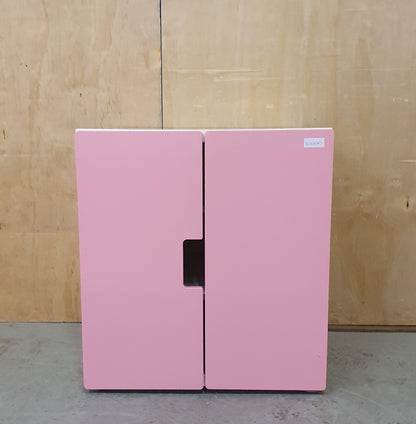 Pink and White 2 Door Children's Storage Cabinet with Interior Shelving - EL103045