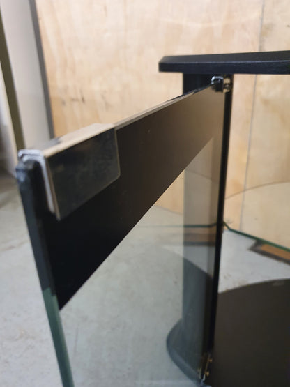 Curved Black Glass Door Cabinet - EL101511