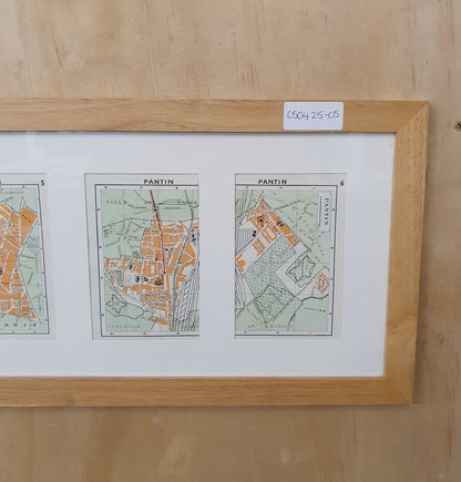 French Map in Wooden Frame - 050425-05