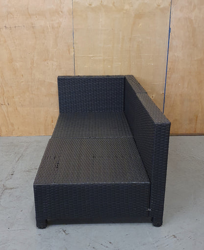 Dark Grey Plastic Woven Garden Chairs in Two Sections - EL103988 / EL103989