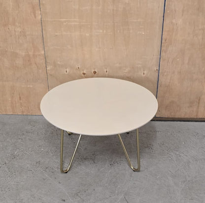 Cream Round Top Coffee Table with Gold Legs - EL104753