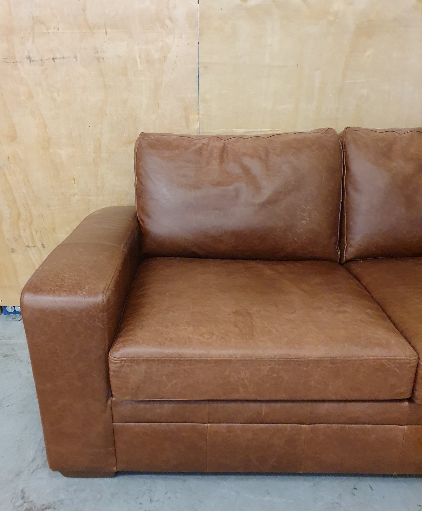 NEXT Brown Soft Leather 2 Seater Sofa Bed - 103909