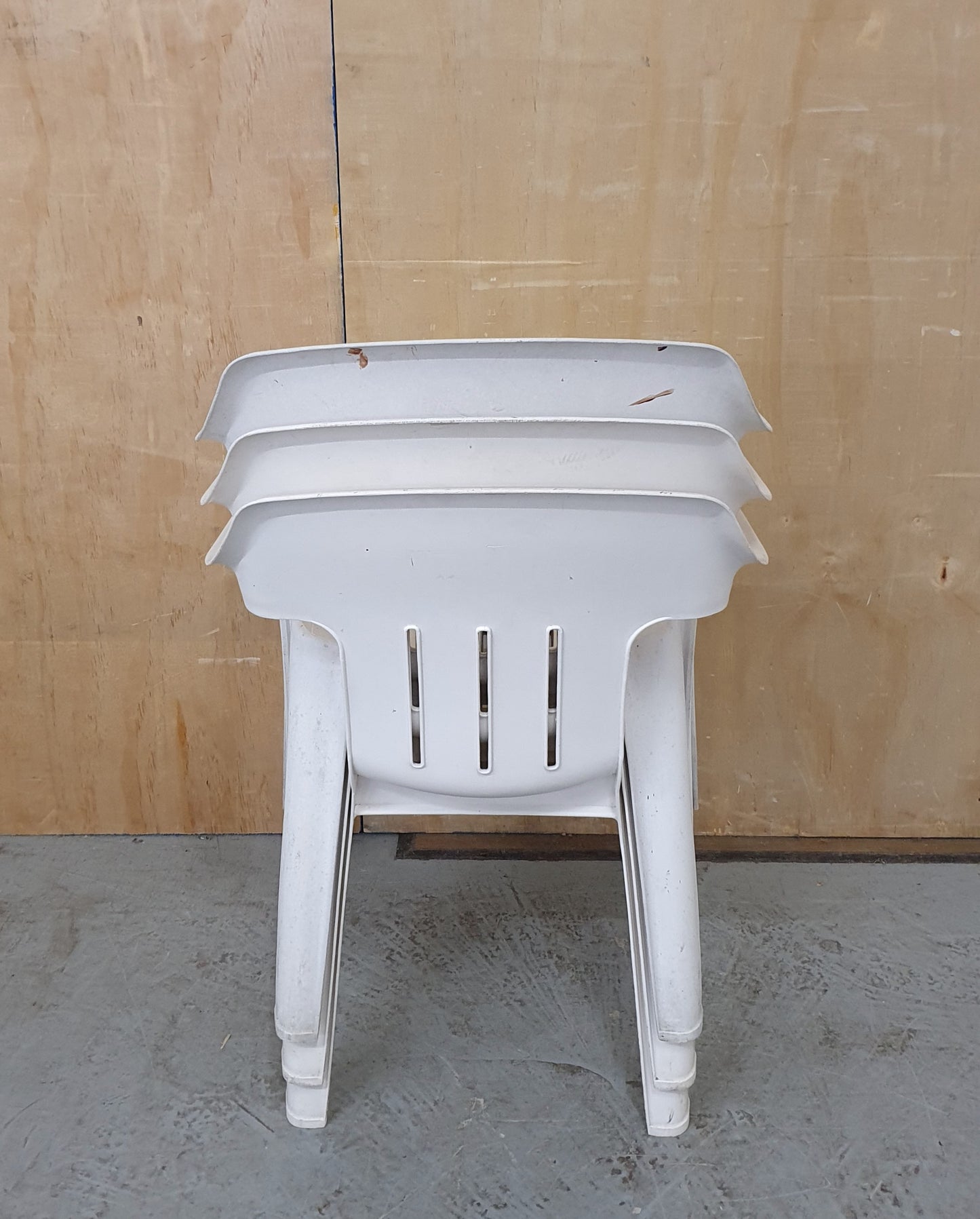 3 Matching Stackable Plastic Garden Chairs - EL102694 / EL102695 /EL102696