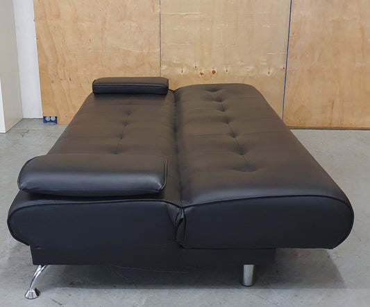 Black Faux Leather Click-Clak Sofa Bed - 104765