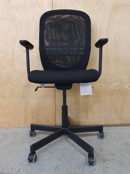 IKEA FLINTAN Black Ergonomic Mesh Back Rest Height Adjustable Office Chair - 103924
