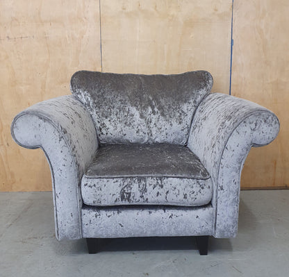 Grey Crushed Velvet Armchair - 104105