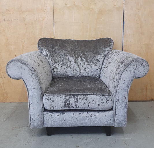 Grey Crushed Velvet Armchair - 104105