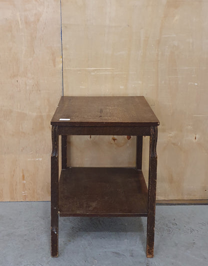 Vintage Dark Wood 2 Tier Side Table - 103244