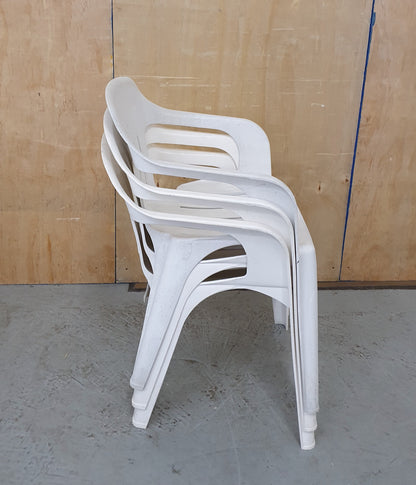 3 Matching Stackable Plastic Garden Chairs - EL102694 / EL102695 /EL102696