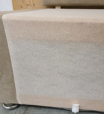 Tan Soft Suede Double Divan Bed Base with Matching Headboard - 103937 / 103944