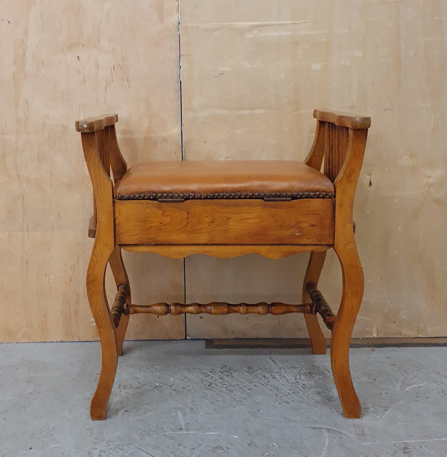 Vintage Piano Stool with Open Seat for Storage - EL104088