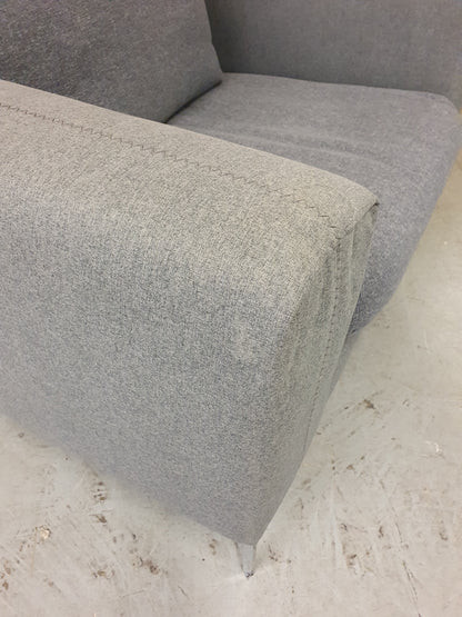 Grey Love Seat / Large Armchair with Chrome Feet - 104573