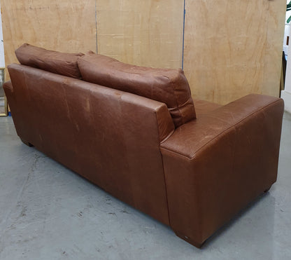 NEXT Brown Soft Leather 2 Seater Sofa Bed - 103909