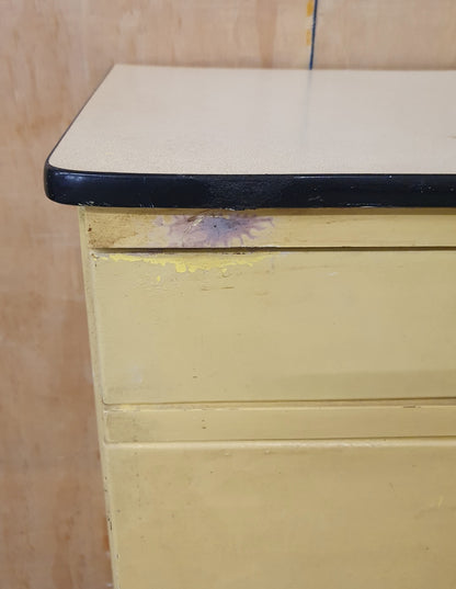 Vintage Small 2 Door 1 Drawer Free Standing Wood Kitchen Cabinet - 104033