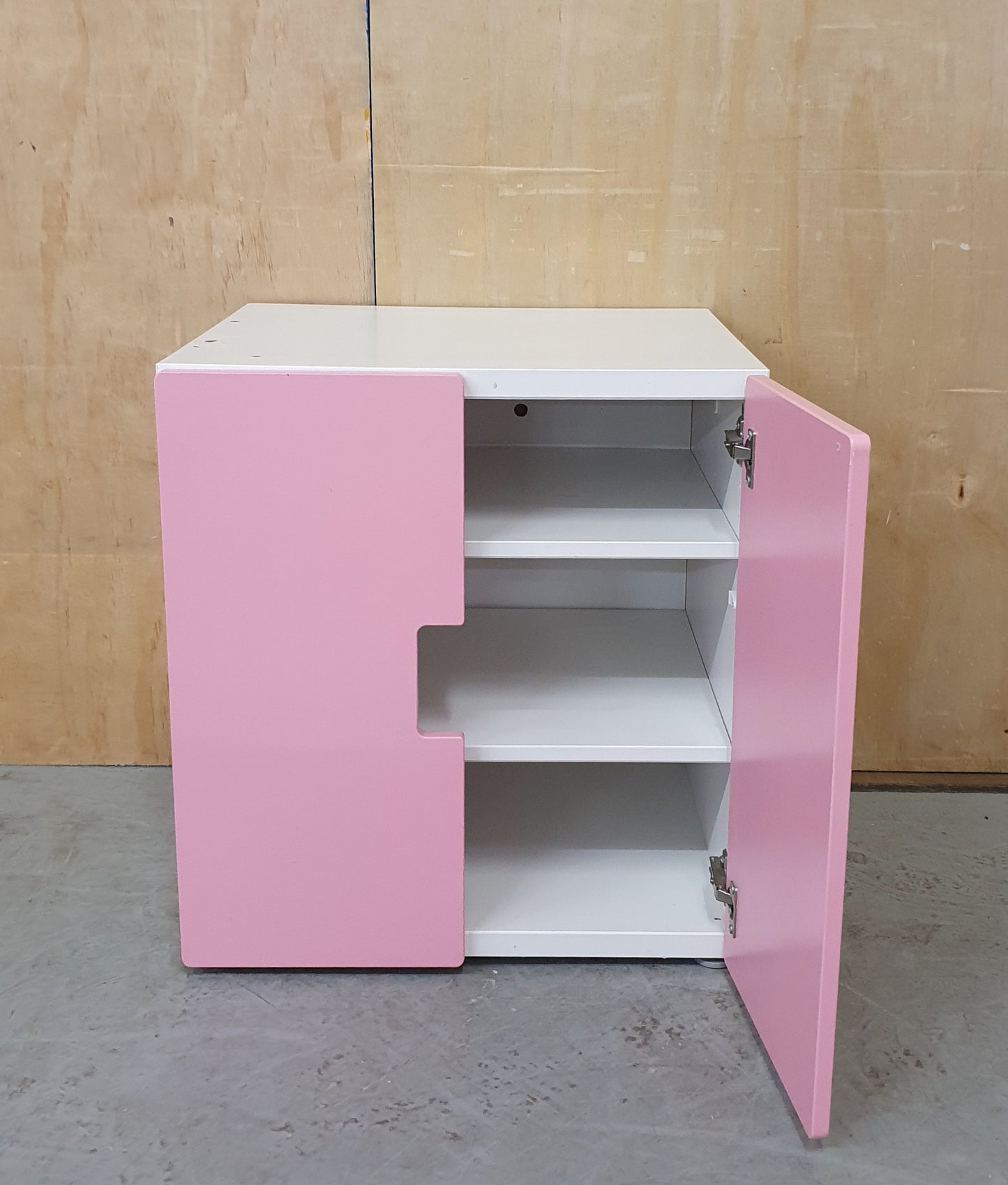 Pink and White 2 Door Children's Storage Cabinet with Interior Shelving - EL103045