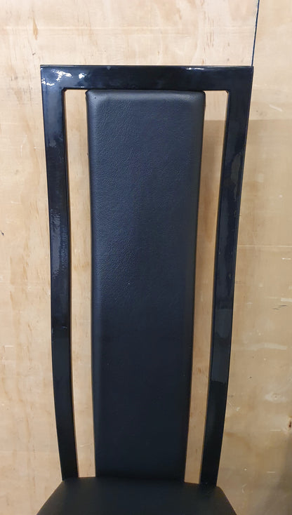 3 Matching Black High Back Faux Leather Dining Chairs - 104433 / 104434 / 104435