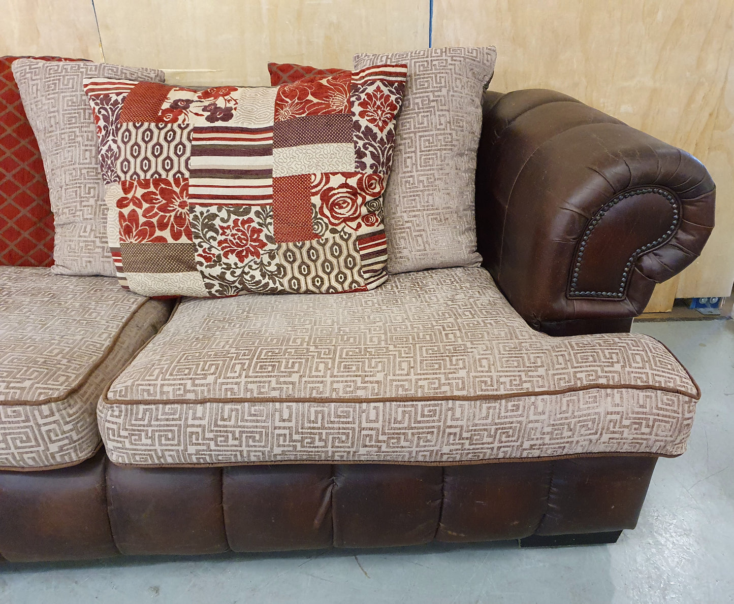 Brown 2 Seater Sofa with Cushioned Seat Back - 191024-01