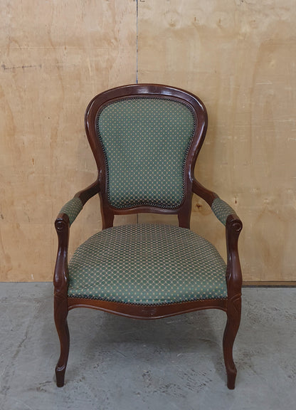 Vintage Mahogany Frame Accent Armchair - 104898