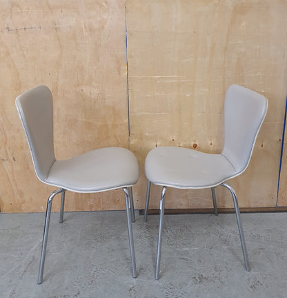 4 Matching Grey Faux Leather Dining Chairs with Chrome Frame - EL104367 / EL104368 / EL104369 / EL104370