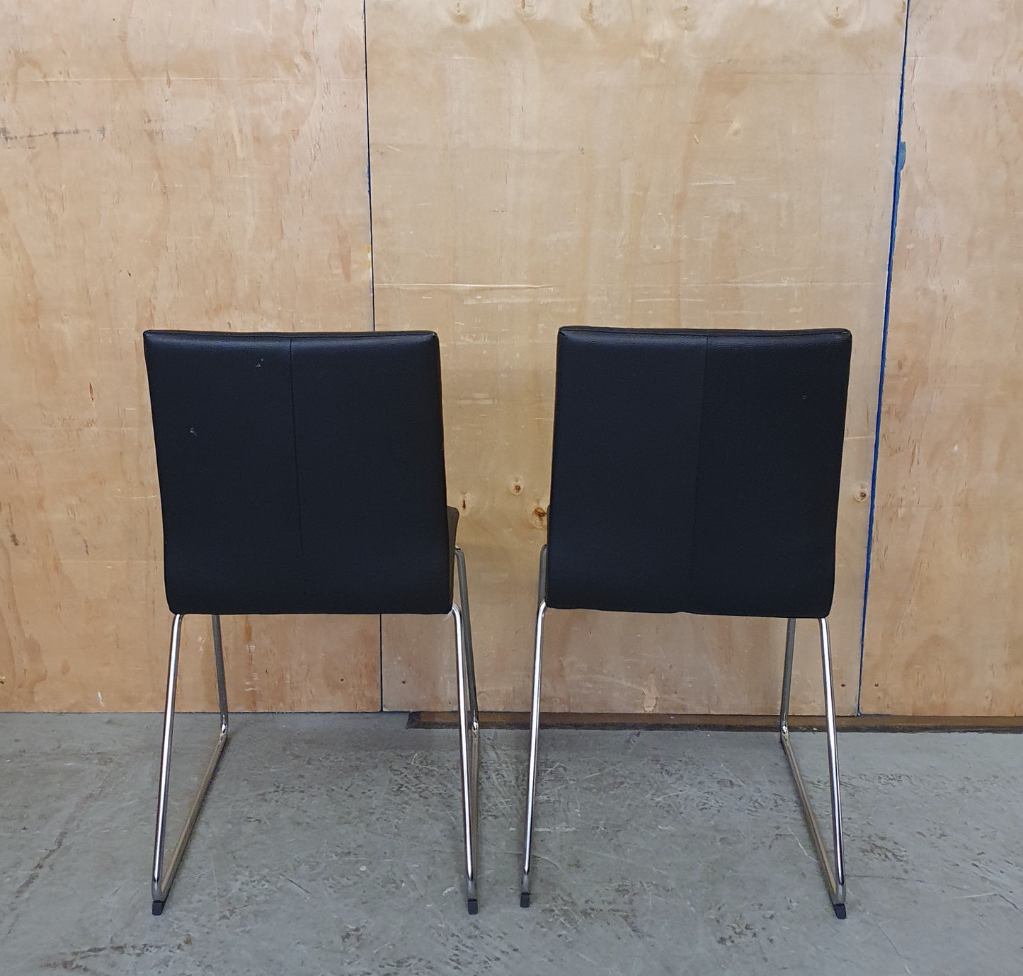 IKEA LILLANAS 2 Matching Black Faux Leather Dining Chairs - 104777 / 104778