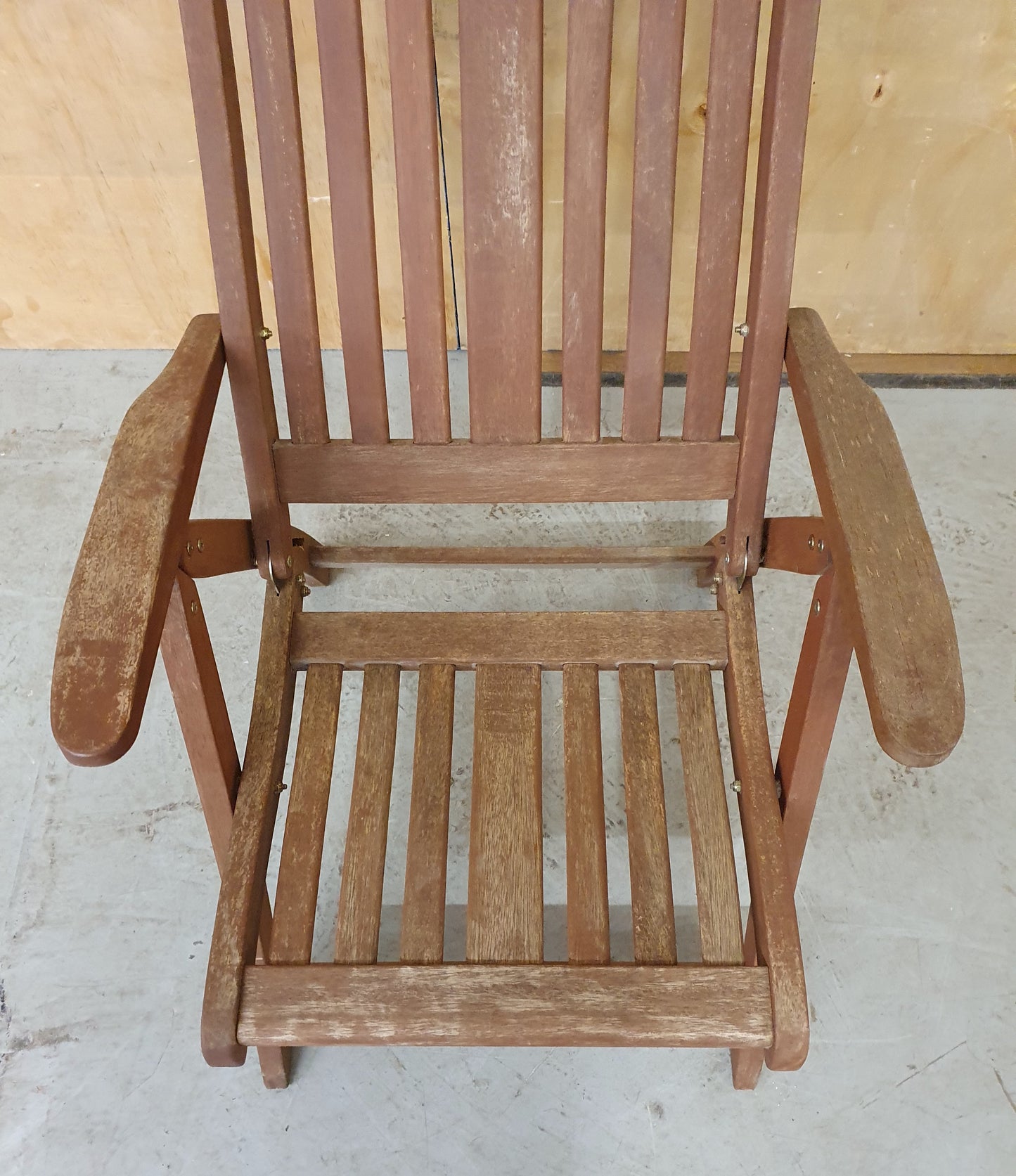 Wood Garden Lounger with Decorative Engraving on Head Rest - 021124-04