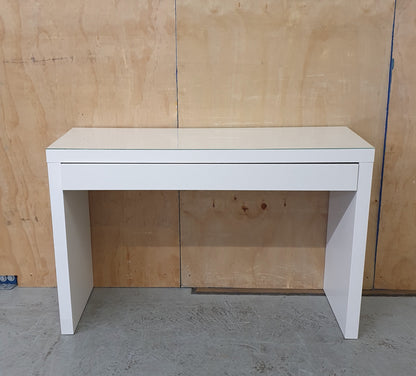 IKEA MALM White Wood Large Dressing Table with 1 Drawer and Removable Glass Top Surface - 104039