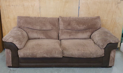 Brown Chunky Corduroy 2 Seater Sofa with Scatter Cushions - 1046111