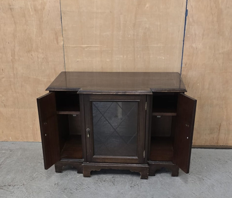 Vintage Mahogany Cabinet with 3 Doors and Open Top - 140925-04