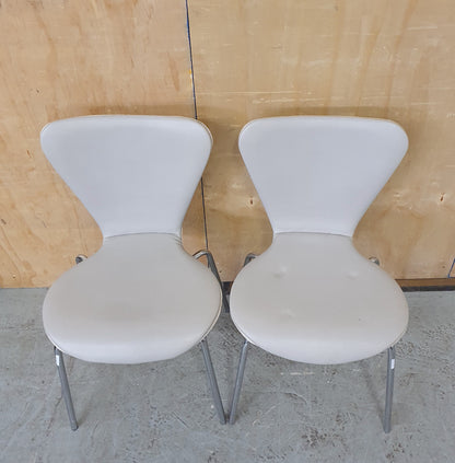 4 Matching Grey Faux Leather Dining Chairs with Chrome Frame - EL104367 / EL104368 / EL104369 / EL104370