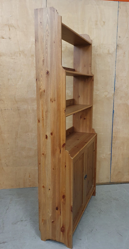 Tall Wooden Shelving Unit with 2 Bottom Doors - 103386