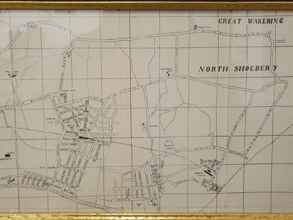Large Southend on Sea Map in Wooden Frame - 050425-01