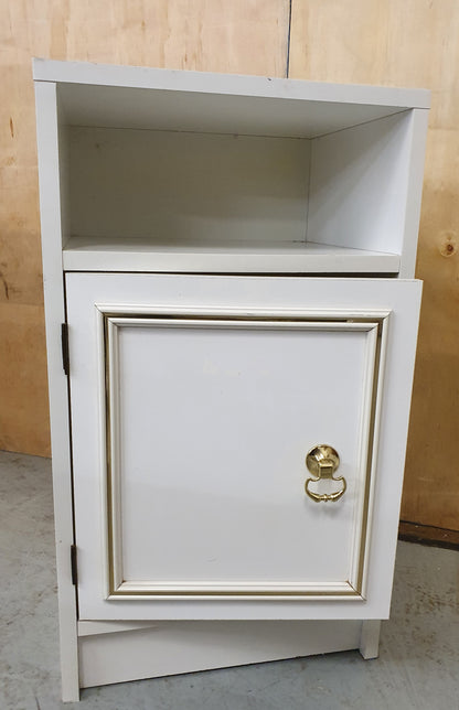 2 Matching White Wood Bedside Cabinets with Gold Trim - EL101459 / EL101460