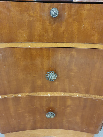 Vintage 3 Drawer Cabinet with Concave Front and Decorative Handles - EL103319