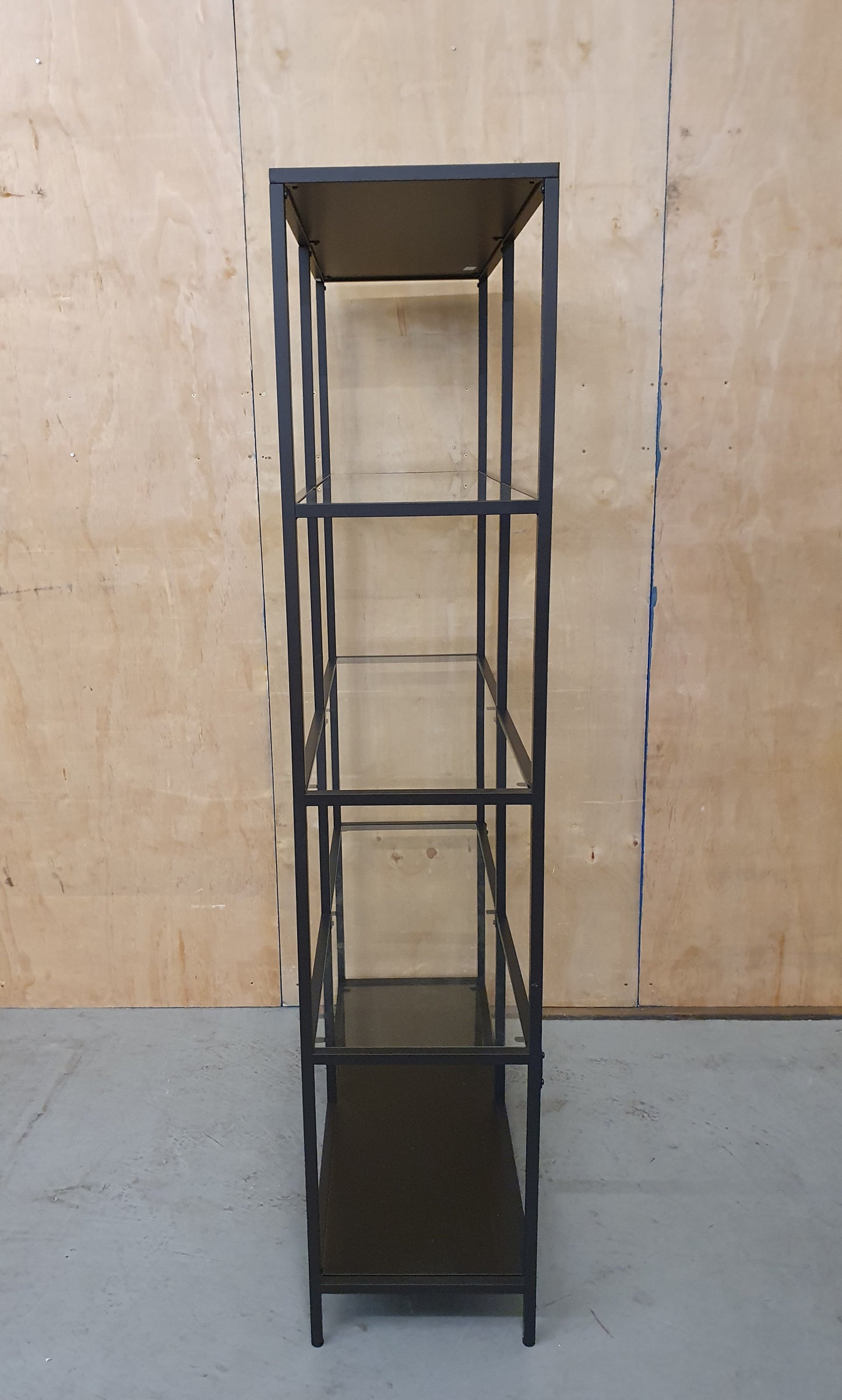 Black Metal Framed Glass Shelving Unit - 102335