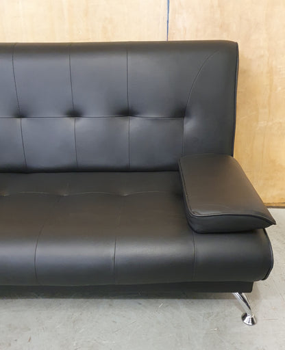 Black Faux Leather Click-Clak Sofa Bed - 104765