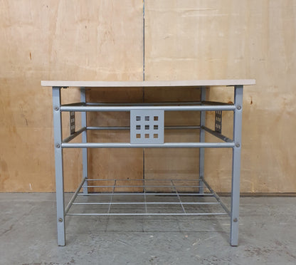 Wood Table Top and Chrome Frame Coffee Table - 104599
