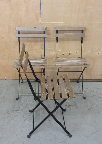 3 Matching Foldable Wood Garden Chairs - EL104465 / EL104466 / EL104467
