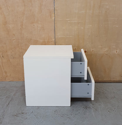 IKEA MALM White Single 2 Drawer Bedside Cabinet - EL103948