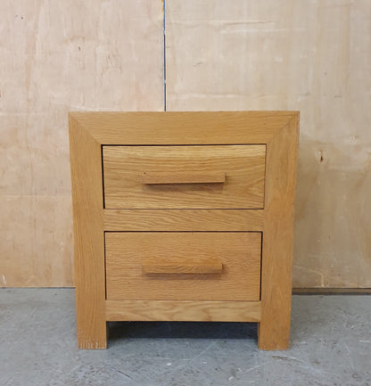 Single 2 Drawer Oak Bedside Cabinet - 104492