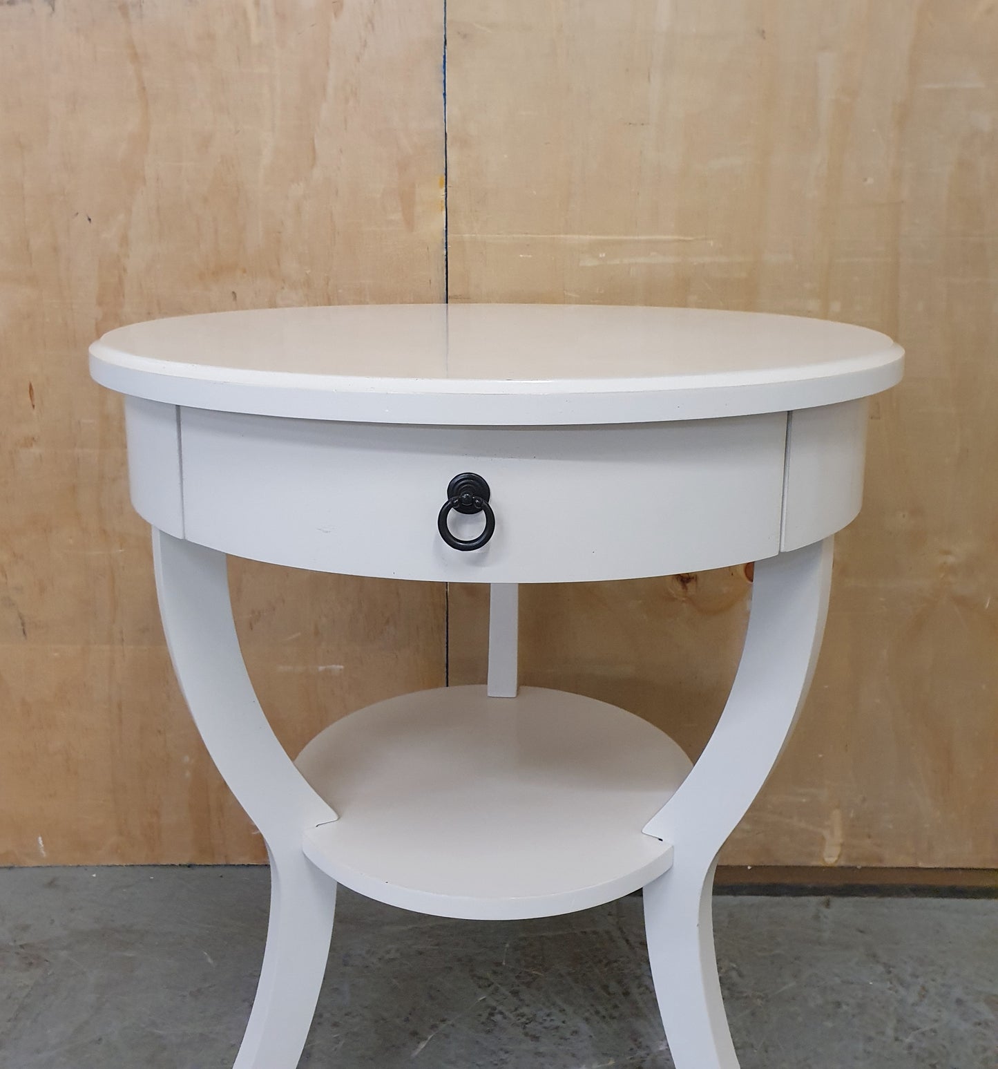 2 Tier Small Round Top 3 Leg Table with Drawer - EL104901
