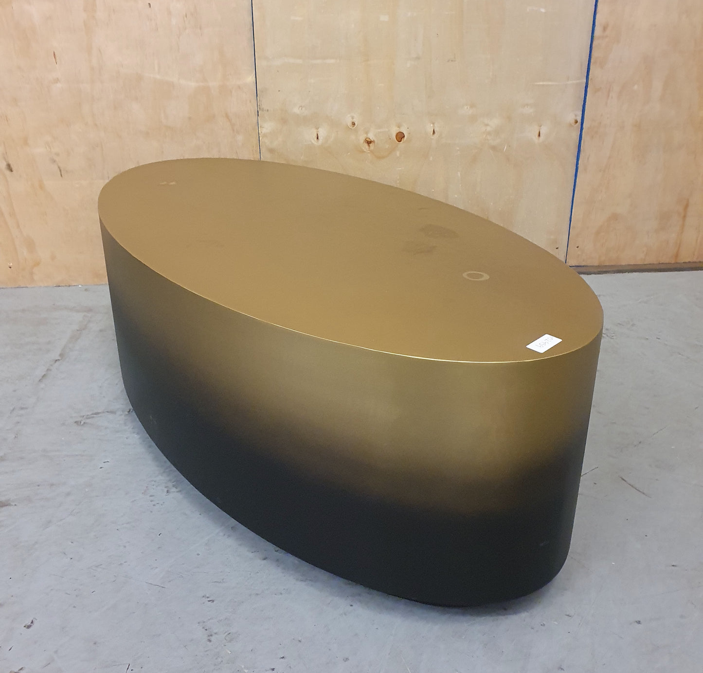 Black and Gold Large Metal Oval Coffee Table - 102959