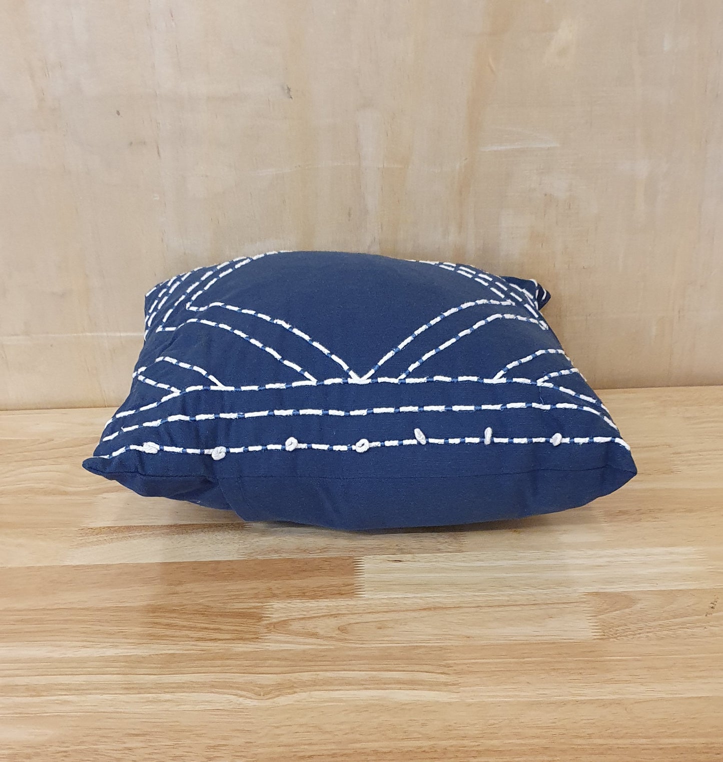 Single Blue Stitched Design Cushion - LQ100849