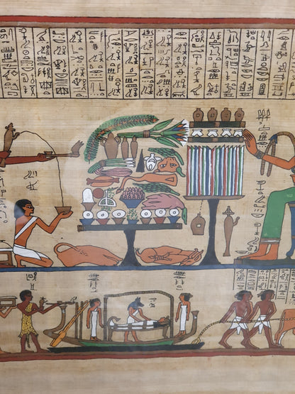 2 Egyptian Hieroglyphic Prints in Large Black Frame - BB170224-01