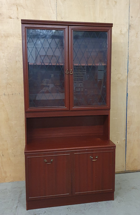 Mahogany Glass Display Cabinet with Internal Glass Shelves - 103979