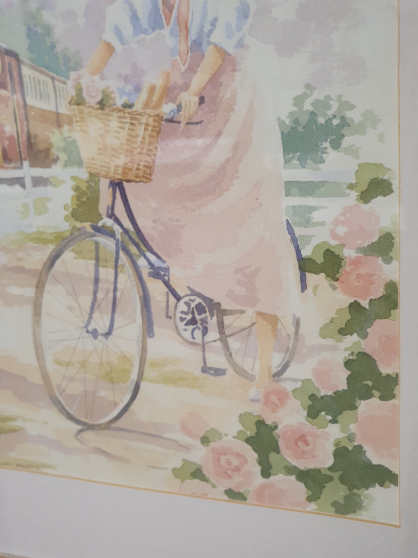 Lady on a Bicycle Watercolour Painting - EL101482