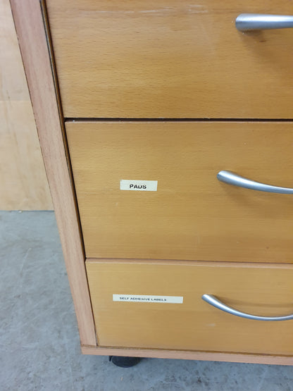 4 Drawer Lockable Wooden Filing Cabinet on Wheels - EL104373