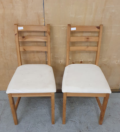 IKEA Matching Pair of Wooden Dining Chairs - EL103877 / EL103878